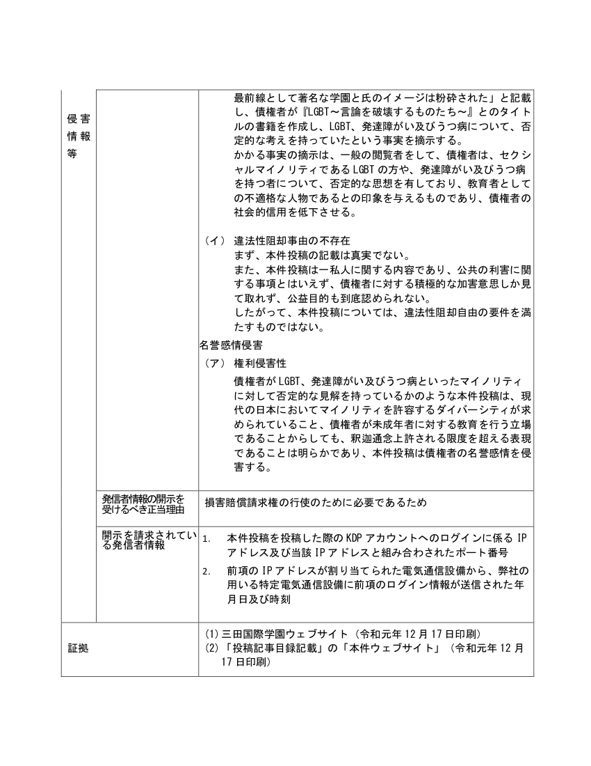 訴状の一部